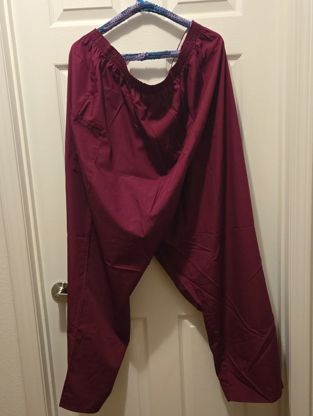 Cherokee Men's Burgandy Wine Elastic-Waist Scrub Pants 5XL